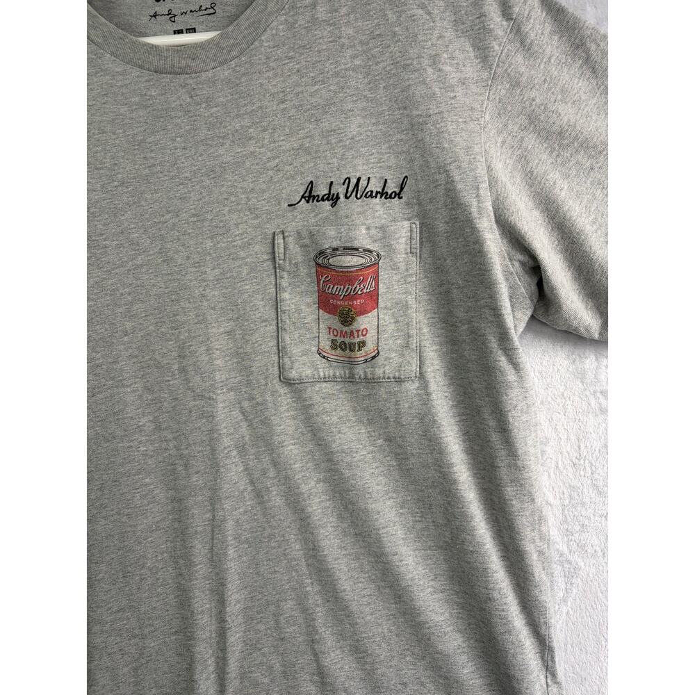 Uniqlo SPRZ NY Andy Warhol Campbell's Soup Pocket Tee - Gray - Size M - Picture 5 of 7